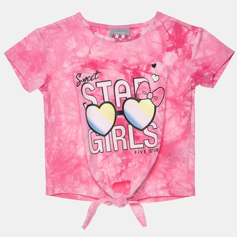 ALOUETTE-Παιδική cropped μπλούζα ALOUETTE FIVE STAR ροζ