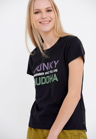 FUNKY BUDDHA-Γυναικείο t-shirt FUNKY BUDDHA μαύρο