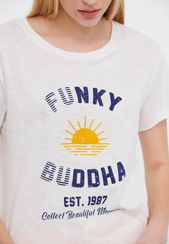 FUNKY BUDDHA-Γυναικείο t-shirt FUNKY BUDDHA λευκό