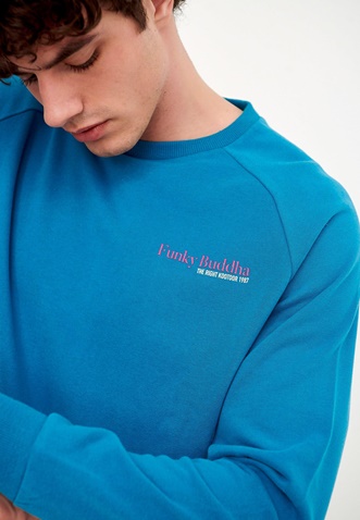 FUNKY BUDDHA-Ανδρική φούτερ μπλούζα FUNKY BUDDHA μπλε