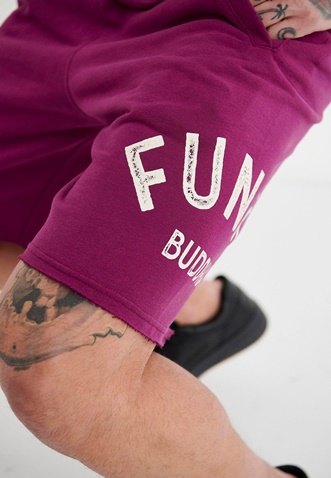 FUNKY BUDDHA-Ανδρική αθλητική βερμούδα FUNKY BUDDHA μοβ