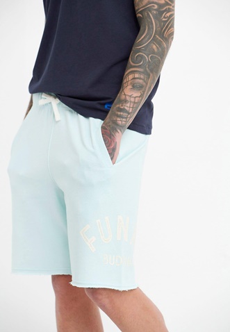 FUNKY BUDDHA-Ανδρική αθλητική βερμούδα FUNKY BUDDHA FBM005-051-03 ανοιχτό μπλε