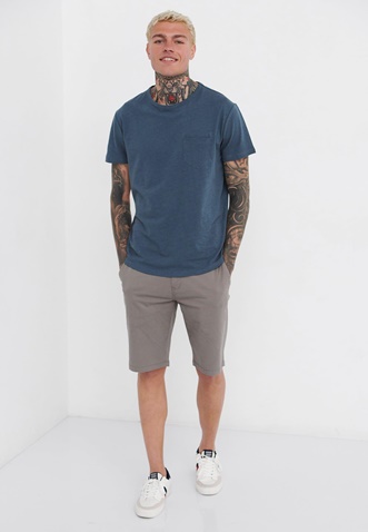 FUNKY BUDDHA-Ανδρικό t-shirt FUNKY BUDDHA loose fit μπλε
