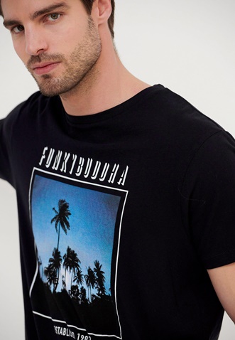 FUNKY BUDDHA-Ανδρικό t-shirt FUNKY BUDDHA μαύρο