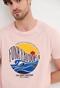 FUNKY BUDDHA-Ανδρικό t-shirt FUNKY BUDDHA ροζ