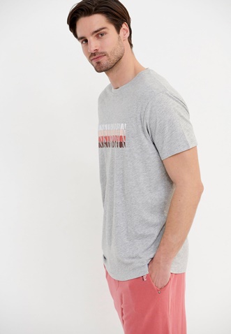 FUNKY BUDDHA-Ανδρικό t-shirt FUNKY BUDDHA γκρι