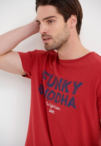 FUNKY BUDDHA-Ανδρικό t-shirt FUNKY BUDDHA κόκκινο