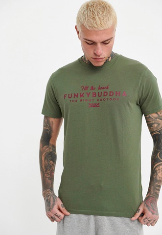 FUNKY BUDDHA-Ανδρικό t-shirt FUNKY BUDDHA πράσινο
