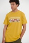 FUNKY BUDDHA-Ανδρικό t-shirt FUNKY BUDDHA FBM005-022-04 κίτρινο