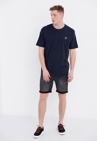 FUNKY BUDDHA-Ανδρικό t-shirt FUNKY BUDDHA ναυτικό μπλε