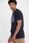 FUNKY BUDDHA-Ανδρικό t-shirt FUNKY BUDDHA FBM005-055-04 μπλε