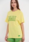 FUNKY BUDDHA-Γυναικείο t-shirt FUNKY BUDDHA loose fit κίτρινο