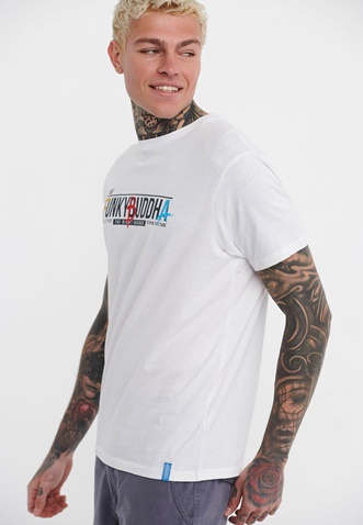 FUNKY BUDDHA-Ανδρικό t-shirt FUNKY BUDDHA λευκό
