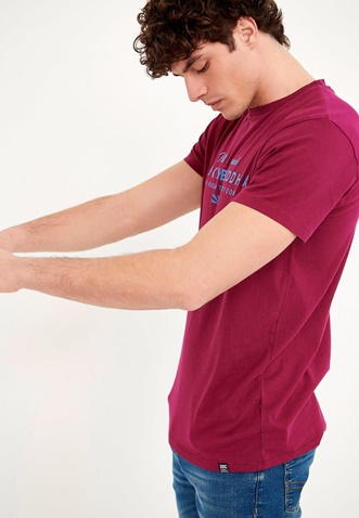 FUNKY BUDDHA-Ανδρικό t-shirt FUNKY BUDDHA μοβ