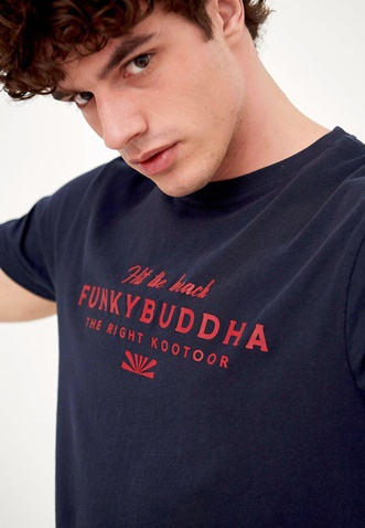 FUNKY BUDDHA-Ανδρικό t-shirt FUNKY BUDDHA μπλε ναυτικό