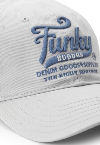 FUNKY BUDDHA-Ανδρικό καπέλο jockey FUNKY BUDDHA ανοιχτό γκρι