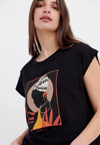 FUNKY BUDDHA-Γυναικείο t-shirt FUNKY BUDDHA t-shirt μαύρο