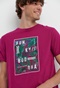 FUNKY BUDDHA-Ανδρικό t-shirt FUNKY BUDDHA φούξια