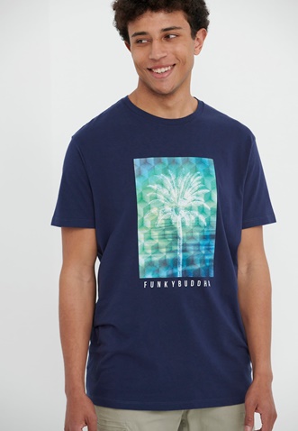 FUNKY BUDDHA-Ανδρικό t-shirt FUNKY BUDDHA μπλε