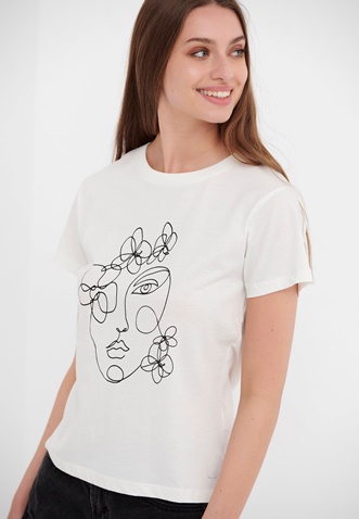 FUNKY BUDDHA-Γυναικείο t-shirt FUNKY BUDDHA από οργανικό βαμβάκι με τύπωμα
