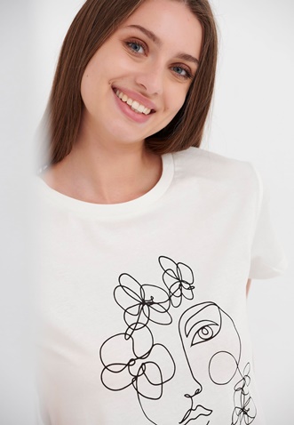FUNKY BUDDHA-Γυναικείο t-shirt FUNKY BUDDHA από οργανικό βαμβάκι με τύπωμα