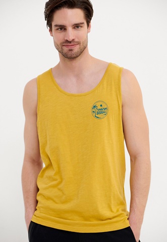 FUNKY BUDDHA-Ανδρική αμάνικη μπλούζα FUNKY BUDDHA κίτρινη