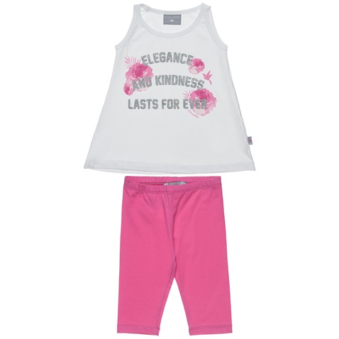 ALOUETTE-Παιδικό σετ από μπλούζα και κολάν ALOUETTE λευκό ροζ