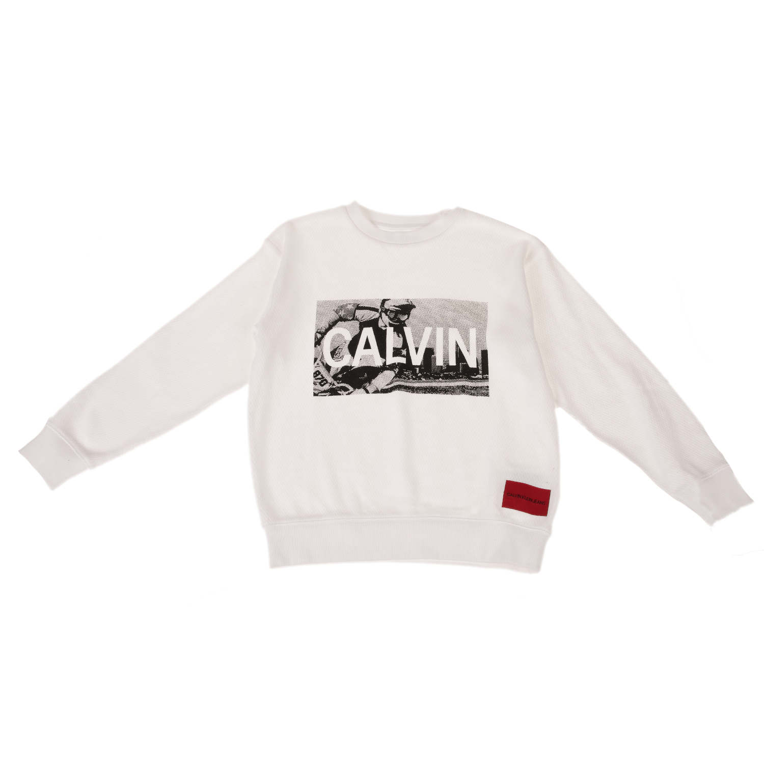 Παιδικά/Boys/Ρούχα/Φούτερ CALVIN KLEIN JEANS KIDS - Παιδική μπλούζα CALVIN KLEIN JEANS KIDS λευκή