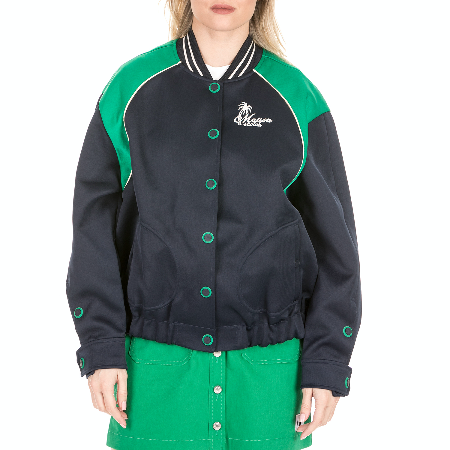 Γυναικεία/Ρούχα/Πανωφόρια/Τζάκετς SCOTCH & SODA - Γυναικείο bomber jacket SCOTCH & SODA μπλε πράσινο